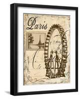 Paris Collage III - Ferris Wheel-Gregory Gorham-Framed Art Print