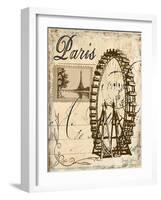 Paris Collage III - Ferris Wheel-Gregory Gorham-Framed Art Print