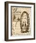 Paris Collage III - Ferris Wheel-Gregory Gorham-Framed Art Print