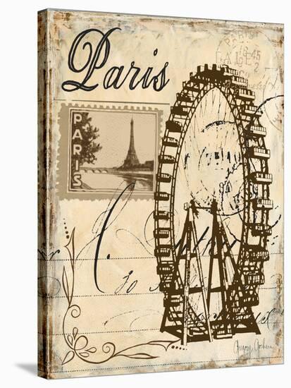 Paris Collage III - Ferris Wheel-Gregory Gorham-Stretched Canvas