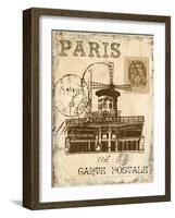 Paris Collage IV - Moulin Rouge-Gregory Gorham-Framed Art Print