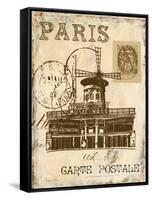 Paris Collage IV - Moulin Rouge-Gregory Gorham-Framed Stretched Canvas