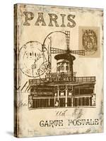 Paris Collage IV - Moulin Rouge-Gregory Gorham-Stretched Canvas