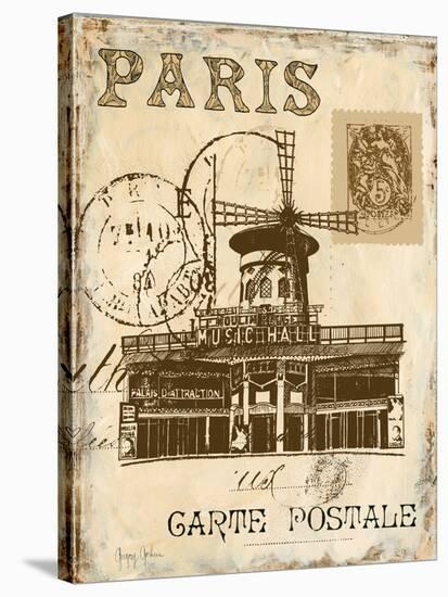Paris Collage IV - Moulin Rouge-Gregory Gorham-Stretched Canvas