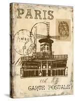 Paris Collage IV - Moulin Rouge-Gregory Gorham-Stretched Canvas