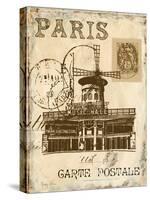 Paris Collage IV - Moulin Rouge-Gregory Gorham-Stretched Canvas