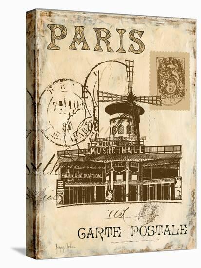 Paris Collage IV - Moulin Rouge-Gregory Gorham-Stretched Canvas