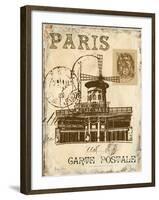 Paris Collage IV - Moulin Rouge-Gregory Gorham-Framed Art Print