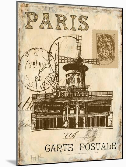 Paris Collage IV - Moulin Rouge-Gregory Gorham-Mounted Art Print