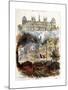 Paris Commune of 1871, Paris Town Hall before and after the Fire, France-null-Mounted Giclee Print