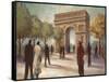 Paris Crowds-Marc Taylor-Framed Stretched Canvas