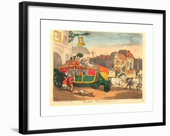 Paris Diligence, Probably 1810, Hand-Colored Etching, Rosenwald Collection-Thomas Rowlandson-Framed Giclee Print