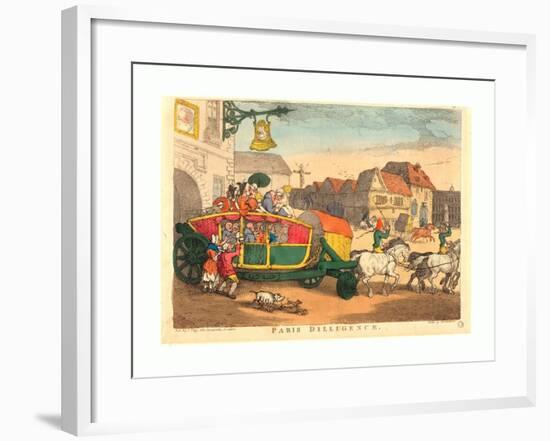 Paris Diligence, Probably 1810, Hand-Colored Etching, Rosenwald Collection-Thomas Rowlandson-Framed Giclee Print