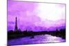 Paris Eiffel Pink Sunset-Philippe Hugonnard-Mounted Giclee Print