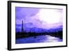 Paris Eiffel Purple Sunset-Philippe Hugonnard-Framed Giclee Print