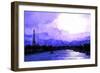 Paris Eiffel Purple Sunset-Philippe Hugonnard-Framed Giclee Print