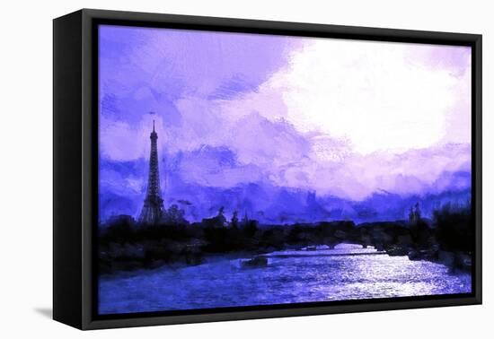 Paris Eiffel Purple Sunset-Philippe Hugonnard-Framed Stretched Canvas