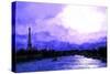 Paris Eiffel Purple Sunset-Philippe Hugonnard-Stretched Canvas