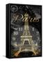 Paris Eiffel Time-Jace Grey-Framed Stretched Canvas