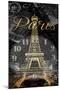 Paris Eiffel Time-Jace Grey-Mounted Art Print