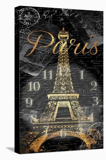 Paris Eiffel Time-Jace Grey-Stretched Canvas