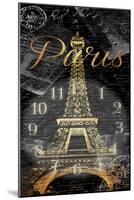 Paris Eiffel Time-Jace Grey-Mounted Art Print