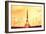 Paris - Eiffel Tower and Yellow Sky-Lantern Press-Framed Art Print