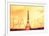 Paris - Eiffel Tower and Yellow Sky-Lantern Press-Framed Premium Giclee Print