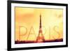 Paris - Eiffel Tower and Yellow Sky-Lantern Press-Framed Premium Giclee Print