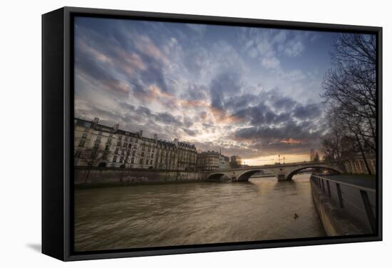 Paris, End of a Day-Sebastien Lory-Framed Stretched Canvas