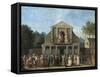 Paris, Farcical Scene in Front of Saint-Laurent Fair Theatre by Unknown Artist-null-Framed Stretched Canvas