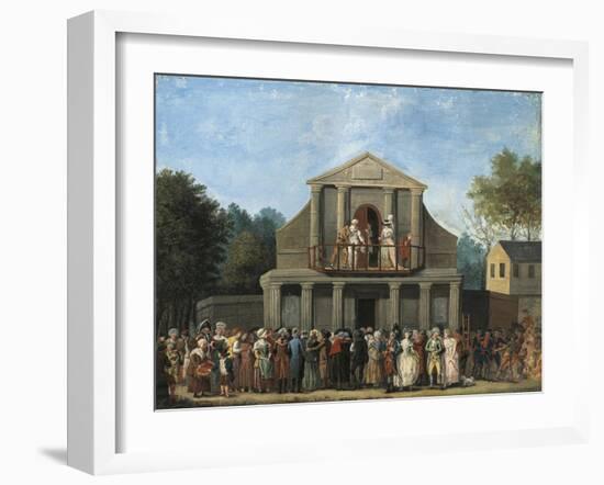 Paris, Farcical Scene in Front of Saint-Laurent Fair Theatre by Unknown Artist-null-Framed Giclee Print