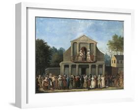 Paris, Farcical Scene in Front of Saint-Laurent Fair Theatre by Unknown Artist-null-Framed Giclee Print