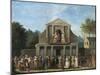 Paris, Farcical Scene in Front of Saint-Laurent Fair Theatre by Unknown Artist-null-Mounted Giclee Print