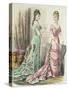 Paris Fashion, from 'Journal Des Demoiselles' Published Dupuy Paris, 1878 (Colour Litho)-French-Stretched Canvas