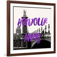 Paris Fashion Series - Bonjour Paris - Alexandre III Bridge and Lamppost-Philippe Hugonnard-Framed Photographic Print