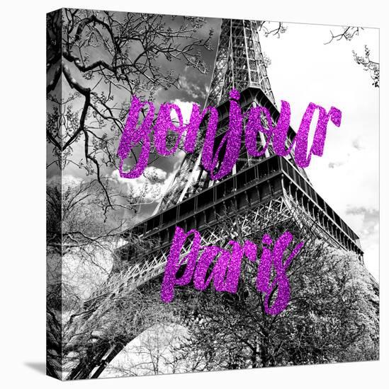 Paris Fashion Series - Bonjour Paris - Eiffel Tower III-Philippe Hugonnard-Stretched Canvas