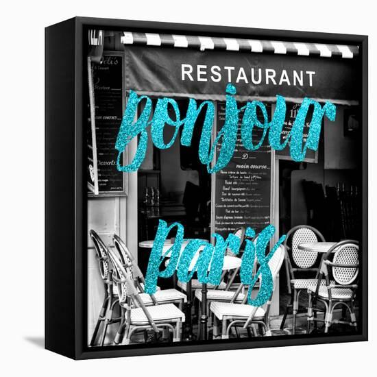 Paris Fashion Series - Bonjour Paris - French Restaurant III-Philippe Hugonnard-Framed Stretched Canvas