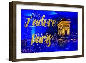 Paris Fashion Series - J'adore Paris - Arc de Triomphe by Night-Philippe Hugonnard-Framed Photographic Print