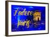 Paris Fashion Series - J'adore Paris - Arc de Triomphe by Night-Philippe Hugonnard-Framed Photographic Print