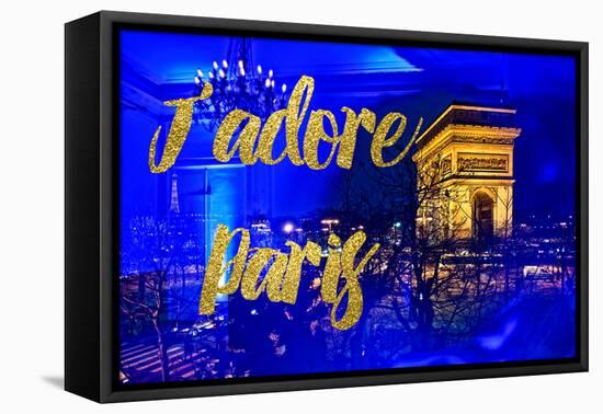 Paris Fashion Series - J'adore Paris - Arc de Triomphe by Night-Philippe Hugonnard-Framed Stretched Canvas