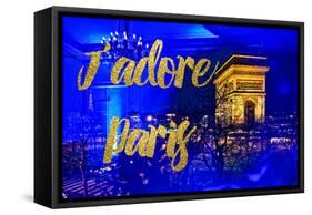 Paris Fashion Series - J'adore Paris - Arc de Triomphe by Night-Philippe Hugonnard-Framed Stretched Canvas