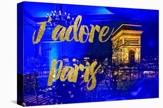 Paris Fashion Series - J'adore Paris - Arc de Triomphe by Night-Philippe Hugonnard-Stretched Canvas