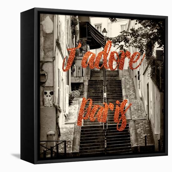 Paris Fashion Series - J'adore Paris - Montmartre II-Philippe Hugonnard-Framed Stretched Canvas