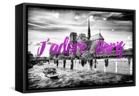 Paris Fashion Series - J'adore Paris - Notre Dame Cathedral II-Philippe Hugonnard-Framed Stretched Canvas