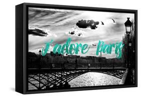 Paris Fashion Series - J'adore Paris - Paris Bridge III-Philippe Hugonnard-Framed Stretched Canvas