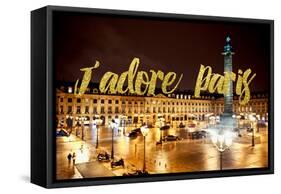 Paris Fashion Series - J'adore Paris - Place Vendome-Philippe Hugonnard-Framed Stretched Canvas