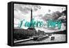 Paris Fashion Series - J'adore Paris - Seine River and Eiffel Tower III-Philippe Hugonnard-Framed Stretched Canvas