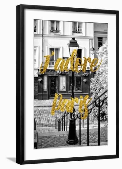 Paris Fashion Series - J'adore Paris - Stairs of Montmartre-Philippe Hugonnard-Framed Photographic Print