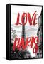 Paris Fashion Series - Love Paris - Eiffel Tower V-Philippe Hugonnard-Framed Stretched Canvas